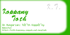 koppany toth business card